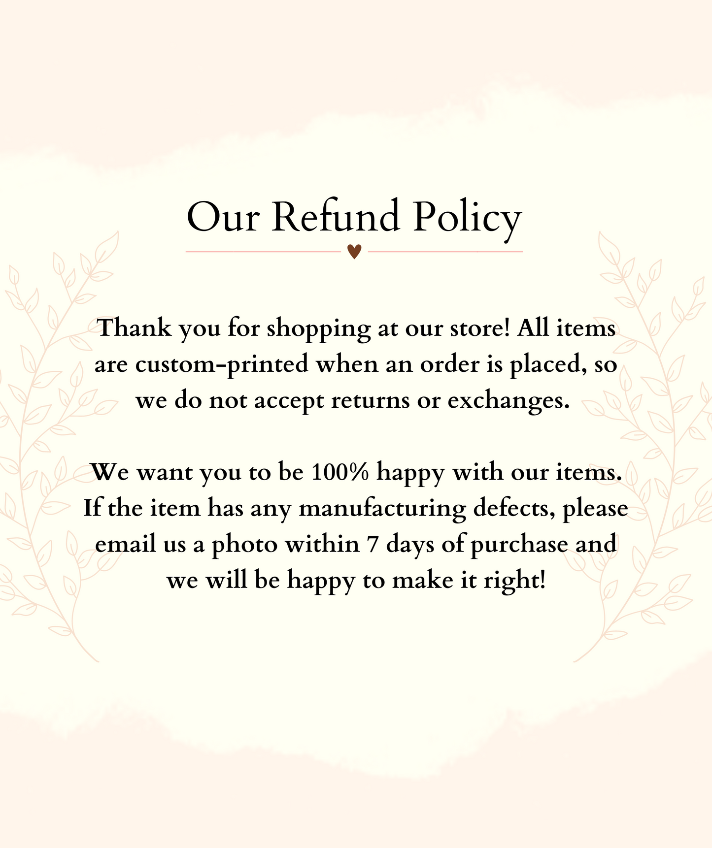 Artistry by Herr's Refund Policy