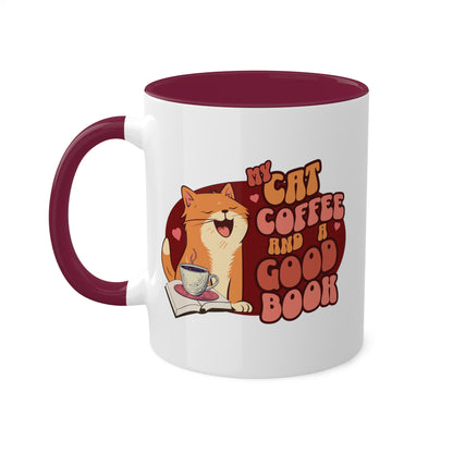 My Cat, Coffee, and a Good Book 11 oz Mug