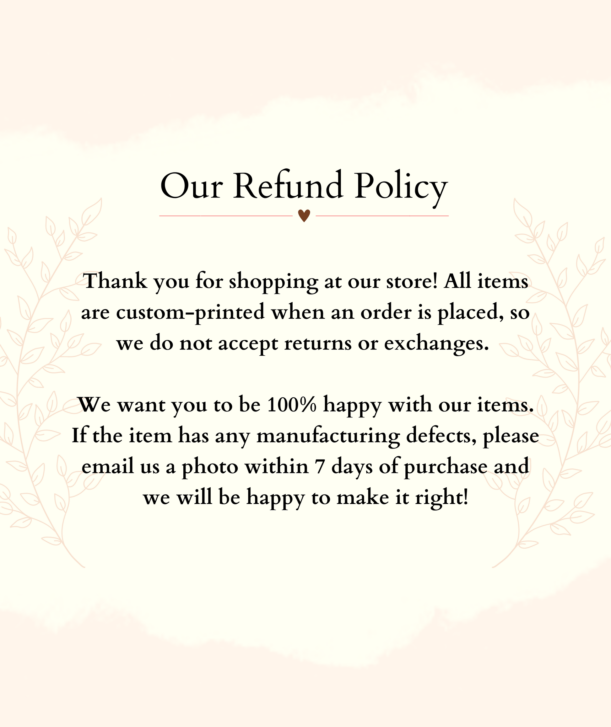 Artistry by Herr's Refund Policy